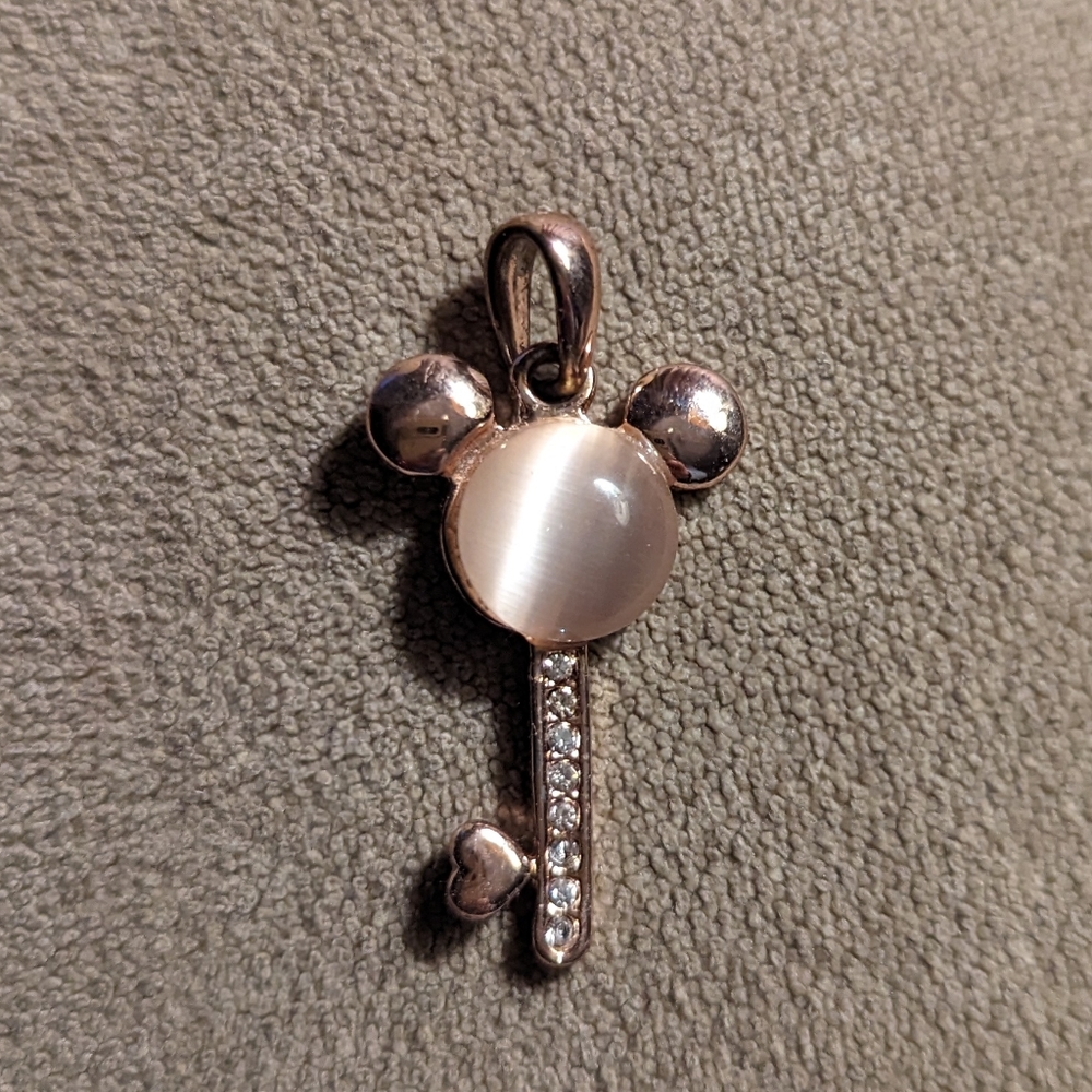 18K Rose Gold Plated Mickey Mouse Key Pendant